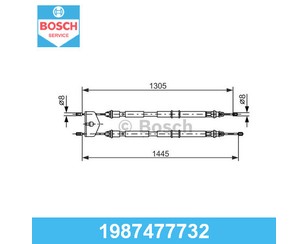 Трос стояночного тормоза для Mazda 121 (ZQ) 1996-2002 новый