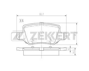 Колодки тормозные задние дисковые к-кт для Mercedes Benz VANEO W414 2001-2006 новый