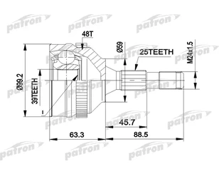 ШРУС наружный передний для Citroen Xantia 1993-1998 новый