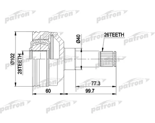 ШРУС внутренний передний для VW Sharan 1995-1999 новый