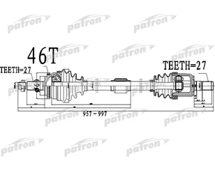 Полуось передняя правая для Hyundai Elantra 2011-2016 новый