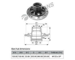 Ступица задняя для BPW SH 1995> новый