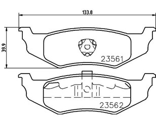 Колодки тормозные задние дисковые к-кт для Chrysler Neon 1994-1998 новый