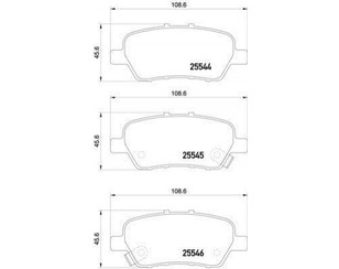 Колодки тормозные задние дисковые к-кт для Honda Odyssey III 2003-2010 новый