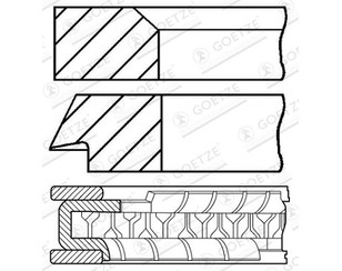 Кольца поршневые к-кт на 1 цилиндр для Citroen Xsara 1997-2000 новый