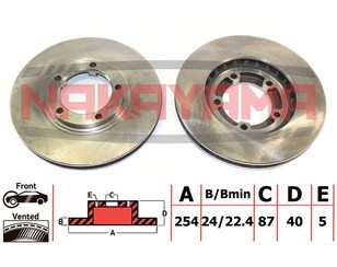 Диск тормозной передний вентилируемый для Mitsubishi L300 1986-2014 новый