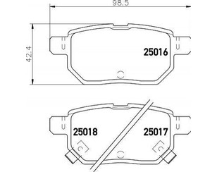 Колодки тормозные задние дисковые к-кт для Lexus CT 200H 2011-2018 новый