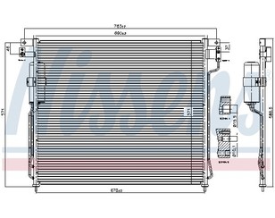Радиатор кондиционера (конденсер) для Nissan Navara (D40) 2005-2015 новый