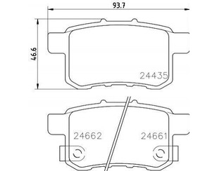 Колодки тормозные задние дисковые к-кт для Honda Accord VIII 2008-2015 новый