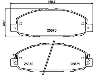 Колодки тормозные передние к-кт для Nissan Urvan (E24) 1986-1997 новый