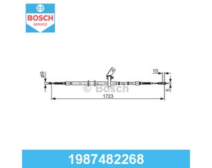 Трос стояночного тормоза левый для Audi 80/90 [B4] 1991-1995 новый