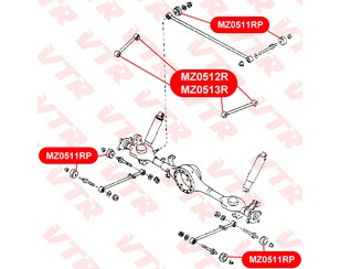 Сайлентблок задней поперечной тяги для Mazda MPV I (LV) 1988-1999 новый