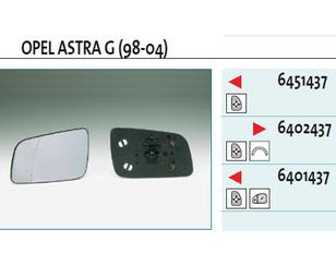 Стекло зеркала механического левого для Opel Astra G 1998-2005 новый