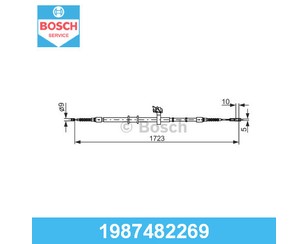 Трос стояночного тормоза правый для Audi 80/90 [B4] 1991-1995 новый