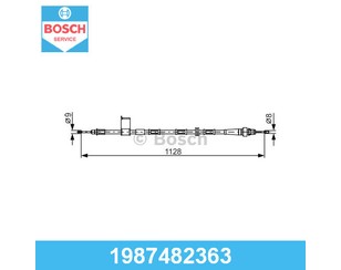 Трос стояночного тормоза правый для Jeep Grand Cherokee (WJ, WG) 1999-2004 новый