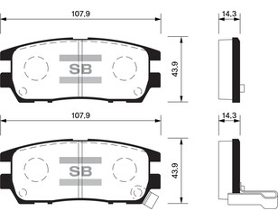 Колодки тормозные задние дисковые к-кт для Mitsubishi L400 1994-2006 новый