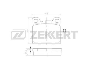 Колодки тормозные задние дисковые к-кт для Volvo 240/260 1974-1993 новый