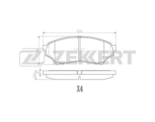 Колодки тормозные передние к-кт для Mitsubishi Pajero Pinin (H6,H7) 1999-2005 новый