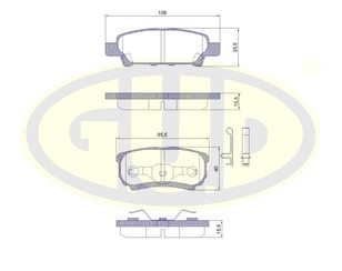 Колодки тормозные задние дисковые к-кт для Mitsubishi Lancer (CS/Classic) 2003-2008 новый