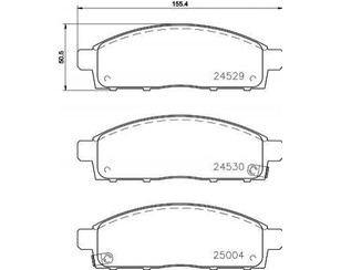 Колодки тормозные передние к-кт для Mitsubishi L200 (KB) 2006-2016 новый