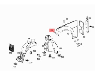 Крепеж крыла для Mercedes Benz W204 2007-2015 новый