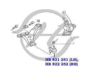 Опора шаровая левая передней подвески для Lexus ES (SV40) 2006-2012 новый