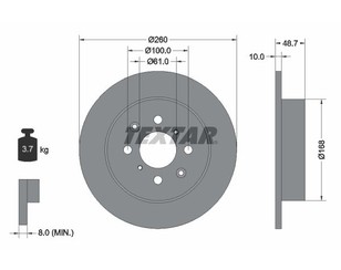 Диск тормозной задний для Honda Civic Aerodeck 1998-2000 новый