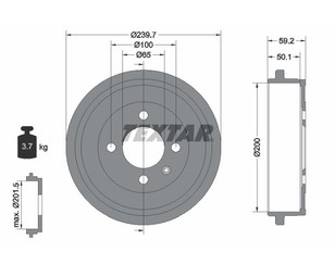 Барабан тормозной для TAGAZ Vortex Corda 2010-2012 новый