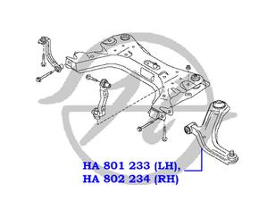 Рычаг передний левый для Nissan Tiida (C11) 2007-2014 новый