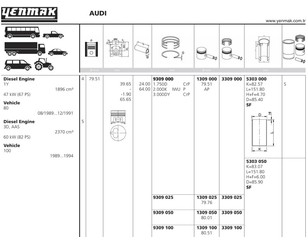 Поршень для Audi 100 [C4] 1991-1994 новый