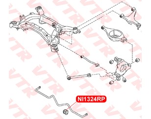 Втулка (сайлентблок) заднего стабилизатора для Nissan 350Z (Z33) 2003-2009 новый