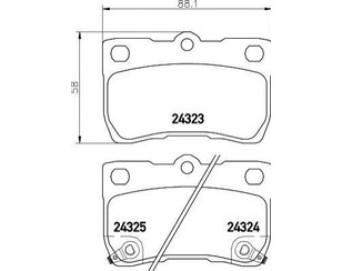 Колодки тормозные задние дисковые к-кт для Lexus GS 300/400/430 2005-2011 новый