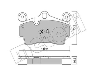 Колодки тормозные задние дисковые к-кт для Audi Q7 [4L] 2005-2015 новый