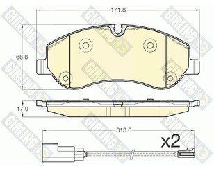 Колодки тормозные передние к-кт для Ford Transit/Tourneo Custom 2012> новый