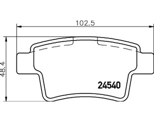 Колодки тормозные задние дисковые к-кт для Citroen C4 Grand Picasso 2006-2014 новый