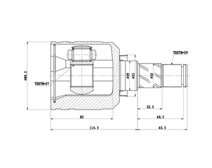 ШРУС внутренний передний для Nissan Maxima (A33) 2000-2005 новый