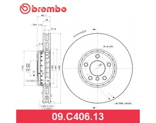 Диск тормозной передний вентилируемый правый для BMW 7-serie F01/F02 2008-2015 новый