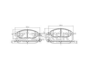 Колодки тормозные передние к-кт для Nissan Murano (Z52) 2015> новый