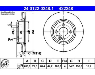 Диск тормозной передний вентилируемый для Mini Clubman R55 2007-2014 новый