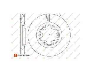 Диск тормозной передний вентилируемый для Nissan NP300 2008-2015 новый