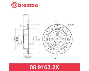 Диск тормозной задний для Mini R56 2005-2014 новый