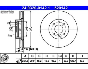 Диск тормозной передний вентилируемый для Fiat Doblo 2001-2005 новый