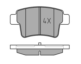 Колодки тормозные задние дисковые к-кт для Citroen C4 Grand Picasso 2006-2014 новый