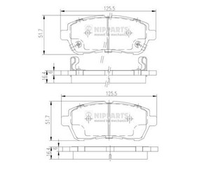 Колодки тормозные передние к-кт для Mazda Mazda 2 (DE) 2007-2014 новый