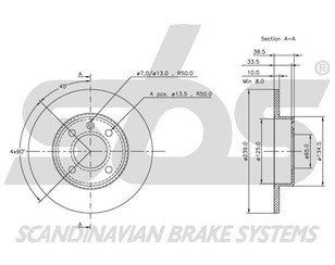 Диск тормозной передний не вентилируемый для VW Polo Classic 1995-2002 новый