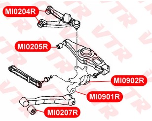 Сайлентблок заднего продольного рычага для Mitsubishi Pajero/Montero III (V6, V7) 2000-2006 новый