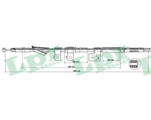 Трос стояночного тормоза правый для Honda Accord V 1996-1998 новый