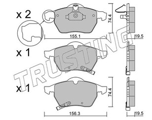 Колодки тормозные передние к-кт для Opel Zafira A (F75) 1999-2005 новый