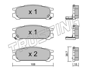 Колодки тормозные задние дисковые к-кт для Subaru SVX 1992-1997 новый