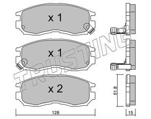 Колодки тормозные передние к-кт для Mitsubishi Eclipse III 1999-2005 новый